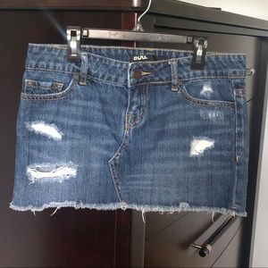 BDG - Denim Distressed Mini Skirt